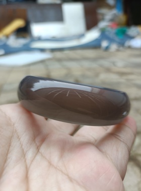 一物一拍天然灰冰玛瑙手镯加宽加厚水润无烧原石女手环礼特色250