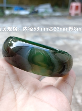 一物一拍巴西天然小葫芦象形绿缠丝玛瑙手镯加宽加厚水润女礼331