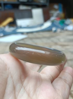 正品巴西天然黄冰糖玛瑙手镯中宽加厚水润圆滑原石无烧女手环239