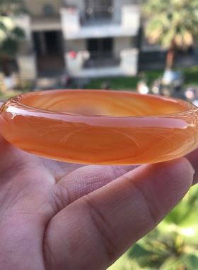 巴西橘色加厚原石玉髓玛瑙手镯