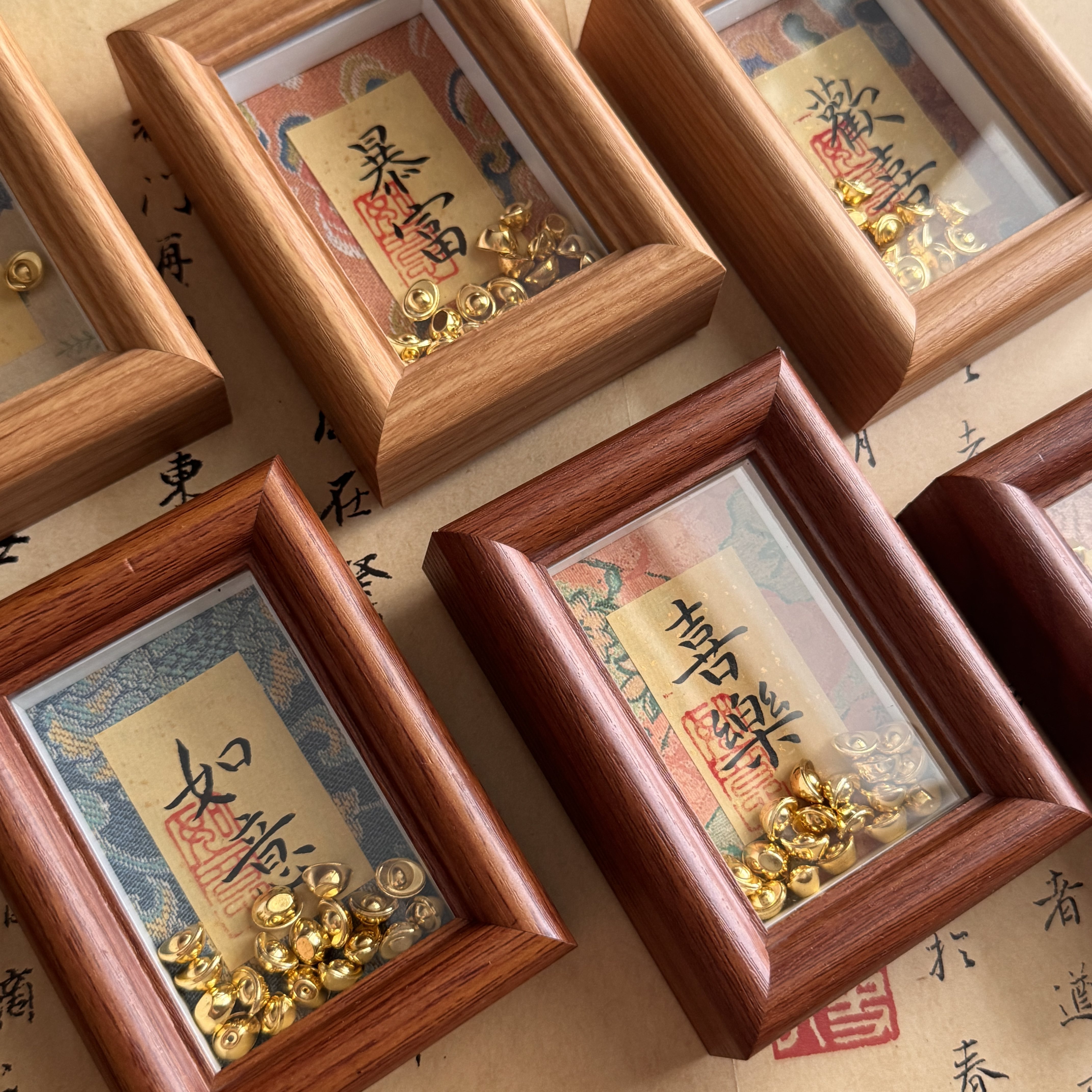 纯手写书法相框摆台送朋友送老师学生礼物公司伴手礼祝福语吉祥语