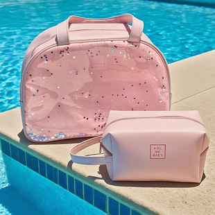 大容量单肩包手提包透明包包女购物袋沙滩包收纳包软皮包革化妆包