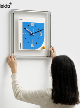 Mandelda免打孔挂钟客厅现代简约2025新款轻奢高档创意时钟表挂墙