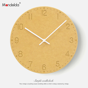 Mandelda钟表时尚 创意挂钟客厅家用时钟现代简约卧室静音石英钟