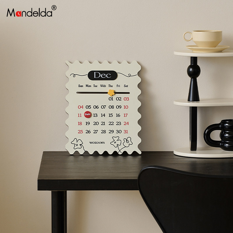 Mandelda韩国品牌创意中古风日历墙面装饰挂历桌面装饰万年历摆件