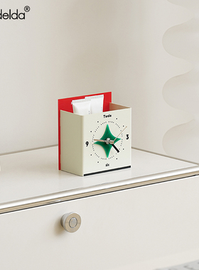 Mandelda家居创意摆台式座钟客厅玄关收纳摆件办公桌面时钟装饰品
