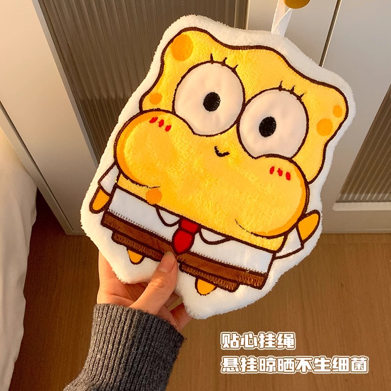 海绵宝宝可爱擦手巾厨房浴室挂式