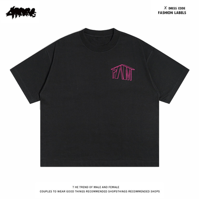 4HEARTS 260克重磅纯棉!极简FAMT~美式小众复古阿美咔叽短袖T恤