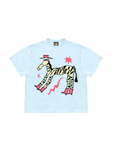 HEARTS 情侣短袖 260克重磅纯棉 街头绘画印花新款 t恤 美式