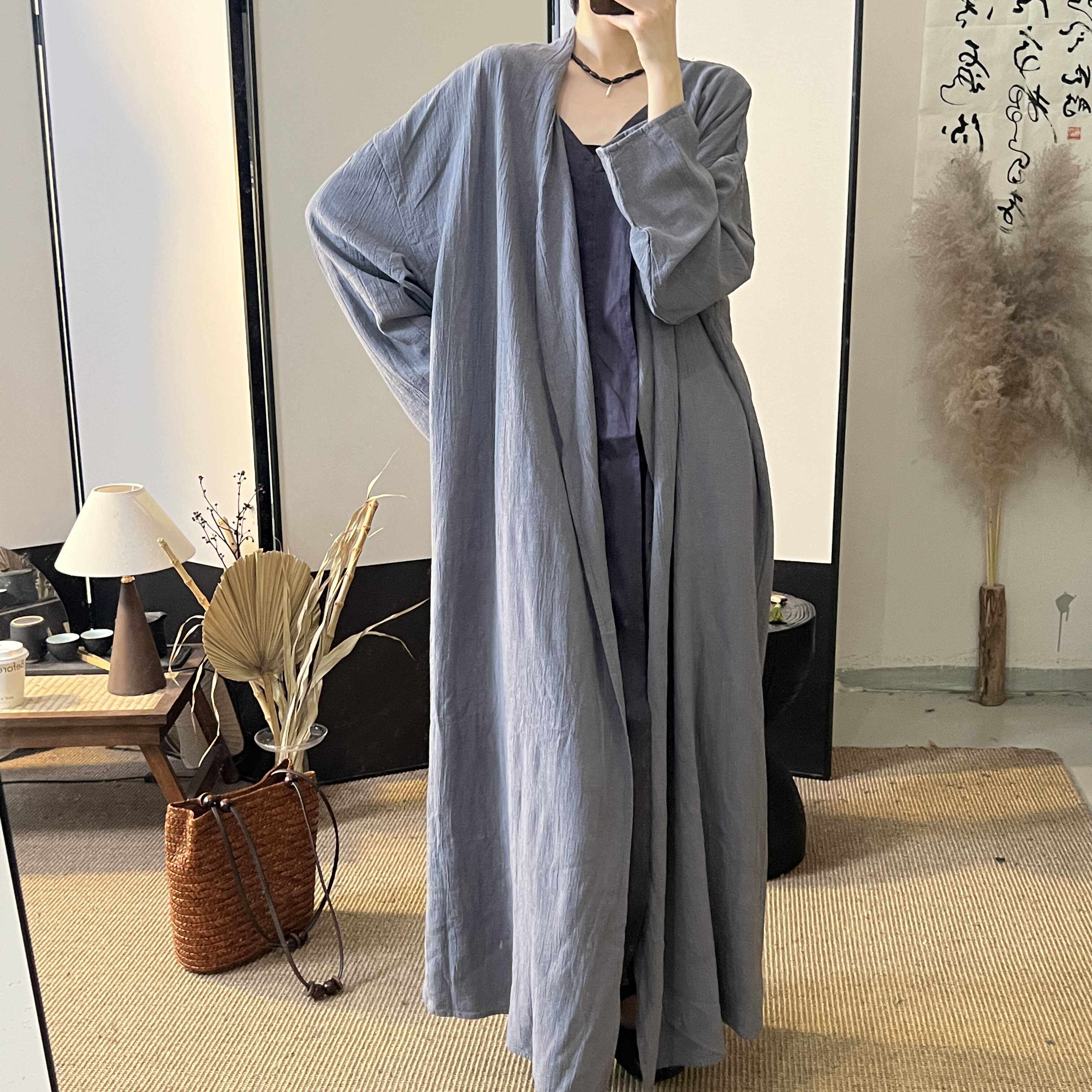 半自由休闲百搭慵懒风大版外套文艺垂顺经典开衫春夏季新款风衣