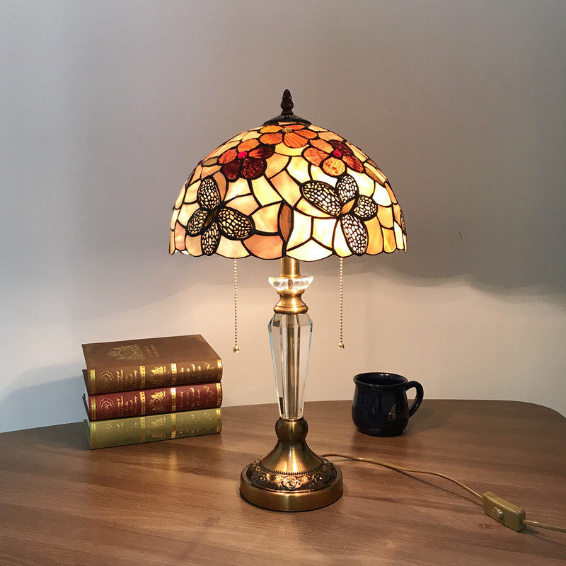 欧式古典台灯美式复古地中海温馨床头灯卧室客厅书房婚房水晶台灯