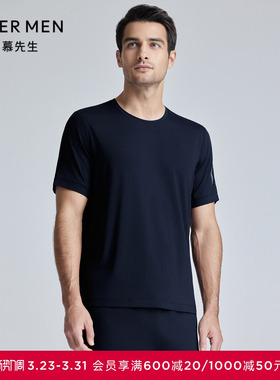 爱慕先生24SS轻运动系列男士夏季圆领短袖外穿上衣NS62L161