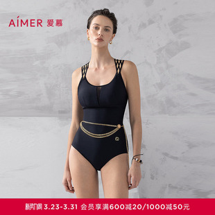 爱慕夏时女士性感海边圆领连体泳衣25春夏AM68B311