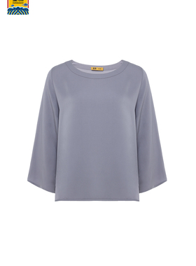 爱慕皇锦真丝双乔缎睡衣女圆领长袖上衣HJ21514