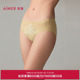 爱慕盛世繁花内裤 女性感蕾丝棉质底裆抗菌中腰平角裤 AM23A101