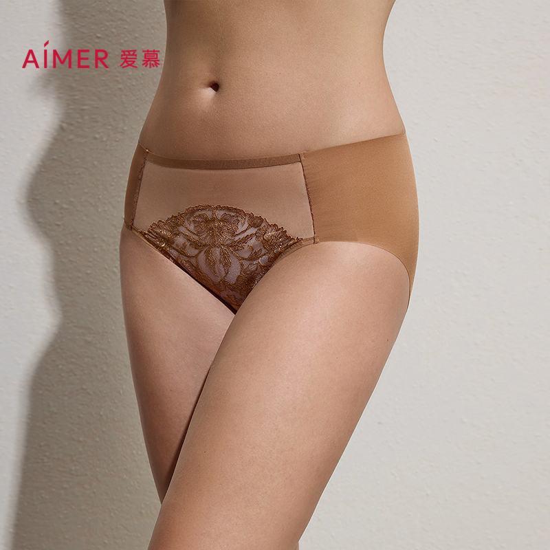 爱慕礼服贴贴内裤女棉质里裆净痕腿围中腰平角裤AM23D101