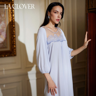 LACLOVER兰卡文邂语玫瑰莫代尔睡裙睡衣女LC44XR1 免定金