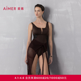 爱慕希腊之约女士带胸垫海边沙滩性感连体泳衣25夏AM68B301