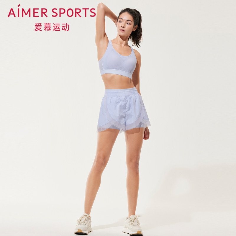 爱慕运动女士夏季纯色假两件防走光跑步短裤AS151R51图片