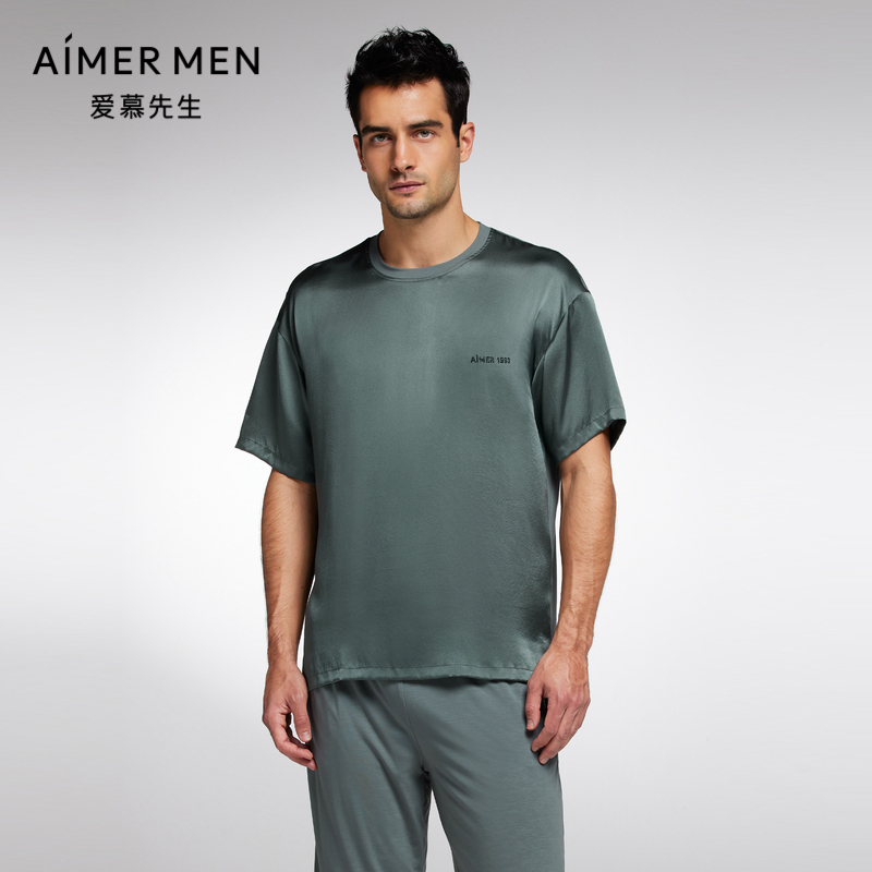 周年丝润圆领套头短袖