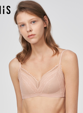 爱美丽IMIS内衣女素色蕾丝网眼无托蜂巢杯薄透气文胸罩IM17BLH1