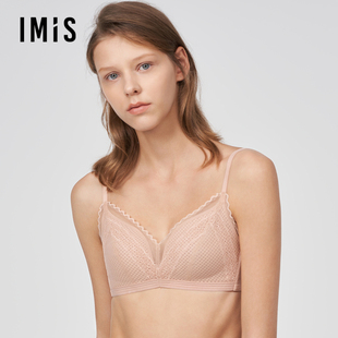 爱美丽IMIS内衣女素色蕾丝网眼无托蜂巢杯薄透气文胸罩IM17BLH1