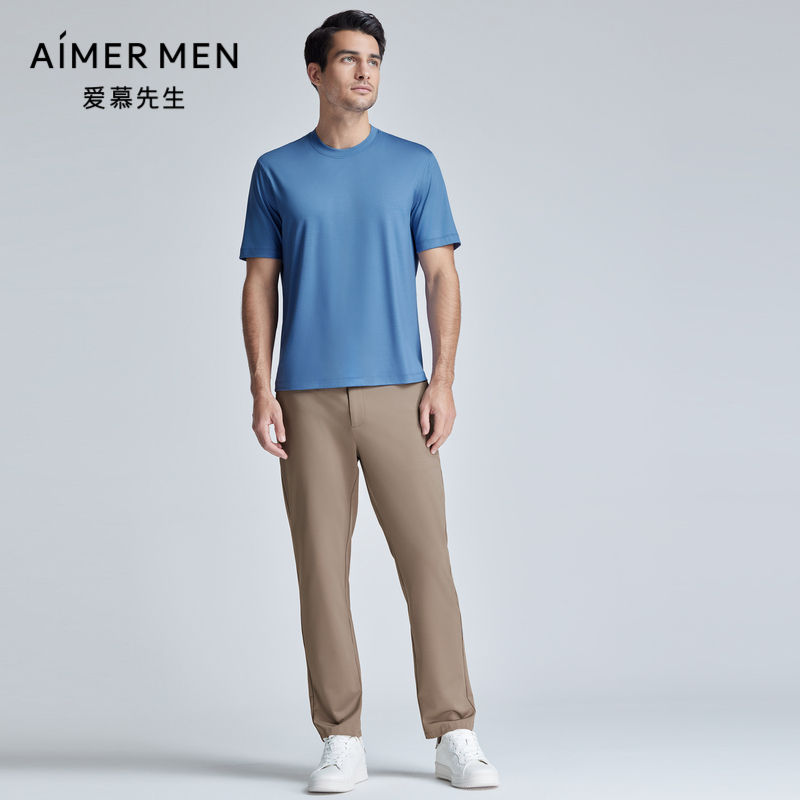 爱慕先生24SS轻休闲百搭裤宾霸长裤外穿男士NS82L152