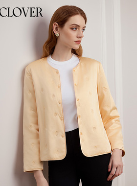 兰卡文(LA CLOVER)极简冬日系列轻薄夹棉小外套桑蚕丝女士LC45YM1