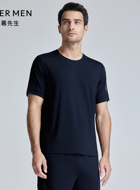 爱慕先生24SS轻运动系列男士夏季圆领短袖外穿上衣NS62L161