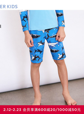 爱慕儿童嬉水鲨鱼夏季男孩高弹耐氯轻薄五分泳裤AK267E582