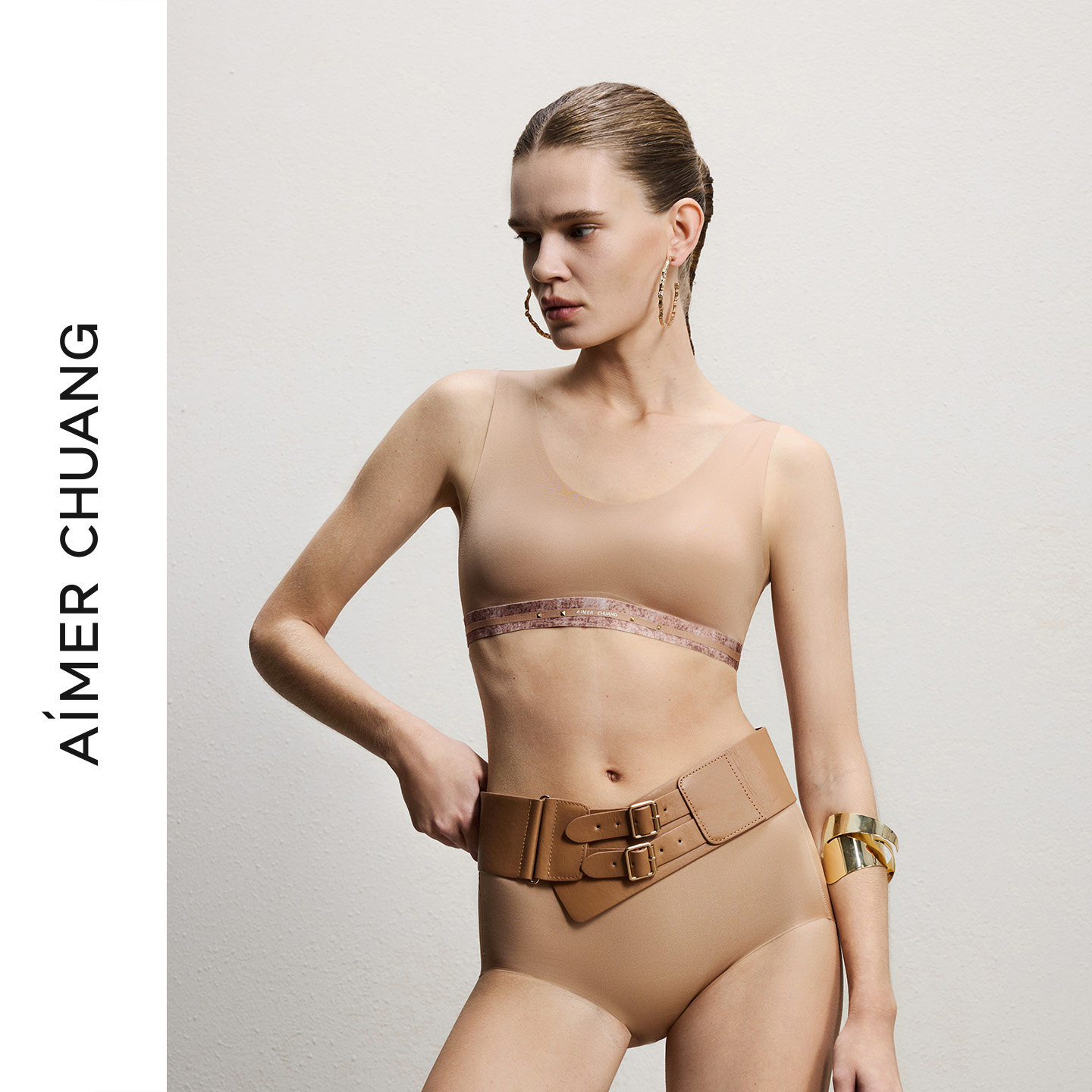 AIMER CHUANG溯源6内衣女无钢圈插杯薄杯背扣宽肩带文胸CA172161