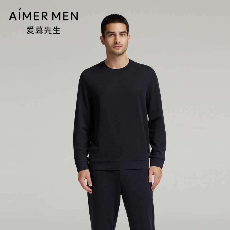 爱慕先生24秋冬舒适休闲服睡衣男士含羊毛长袖圆领套头NS41L603,女士内衣/男士内衣/家居服,睡衣/家居服套装,淘宝优惠券,粉丝福利购,淘宝优惠卷
