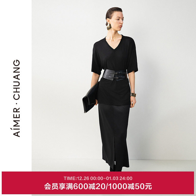 �ۻ��㣺��ɫ400 165 AIMER CHUANG����8�ļ�Ůʿ˫�沼ǰ������ɫ���а�ȹCA841621 682Ԫ