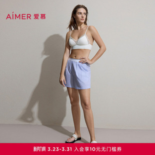 爱慕蔚蓝遐想睡衣女春夏棉质休闲舒适可外穿家居短裤 AM47C663