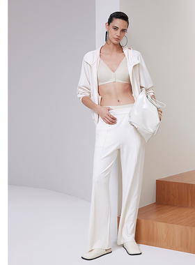 爱慕·CHUANG原典2睡衣女条绒直筒休闲可外穿家居长裤CA472031