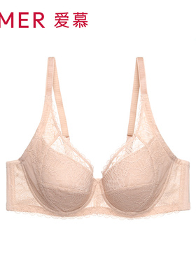 爱慕内衣薄款女专柜正品软钢圈大胸显小收副乳防下垂文胸AM124531