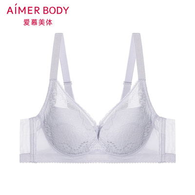 爱慕美体朗日格调内衣女软钢圈薄杯大胸显小洞洞文胸AD110431