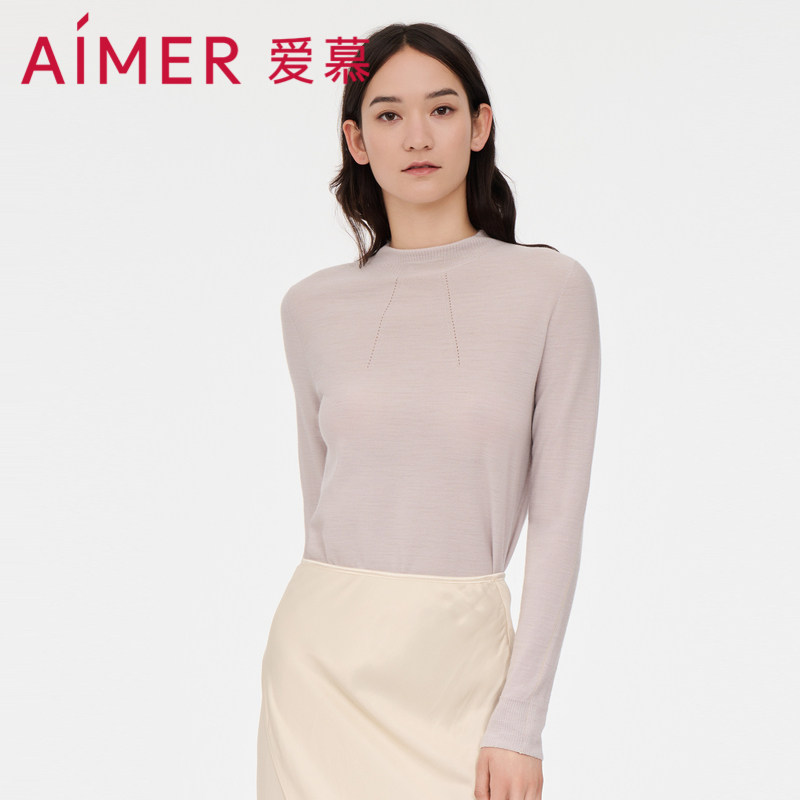 爱慕22AW轻盈针织小高领长袖上衣AM727982