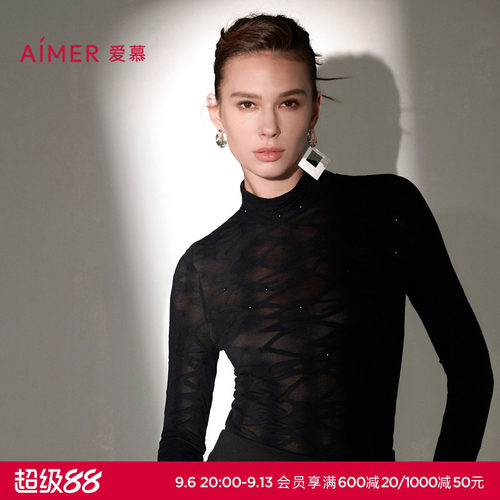 爱慕秋冬皮肤衣保暖内衣女轻薄性感修身小高领长袖上衣AM72A311