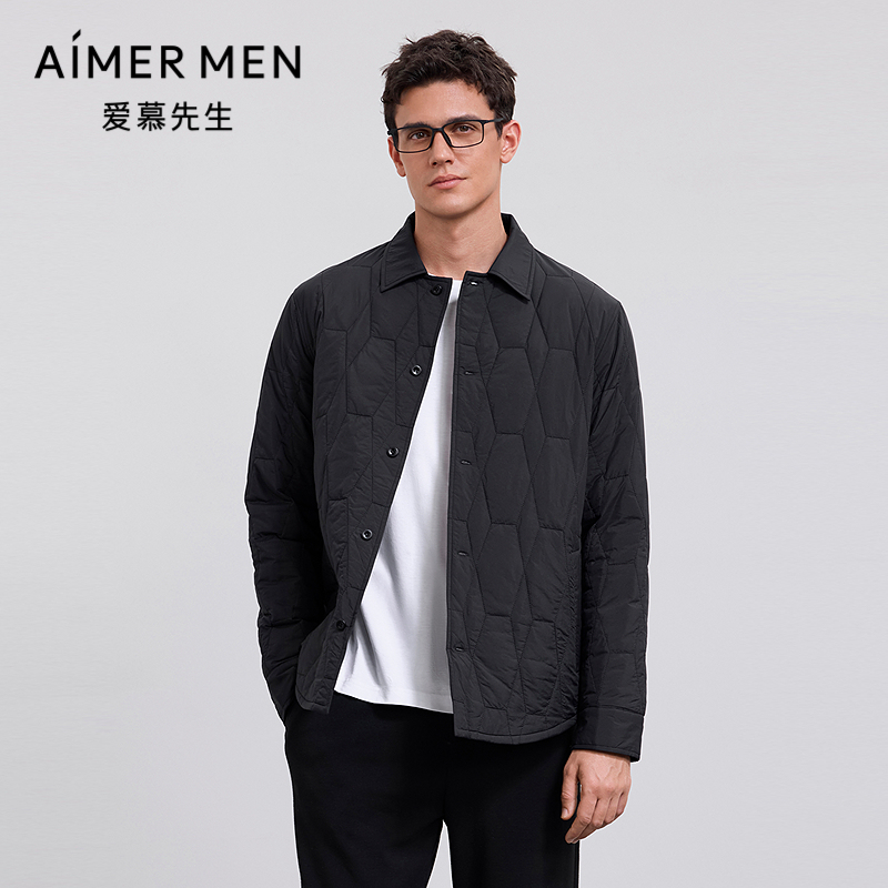 爱慕先生25秋冬棉服男士翻领开衫长袖上衣NS41M621