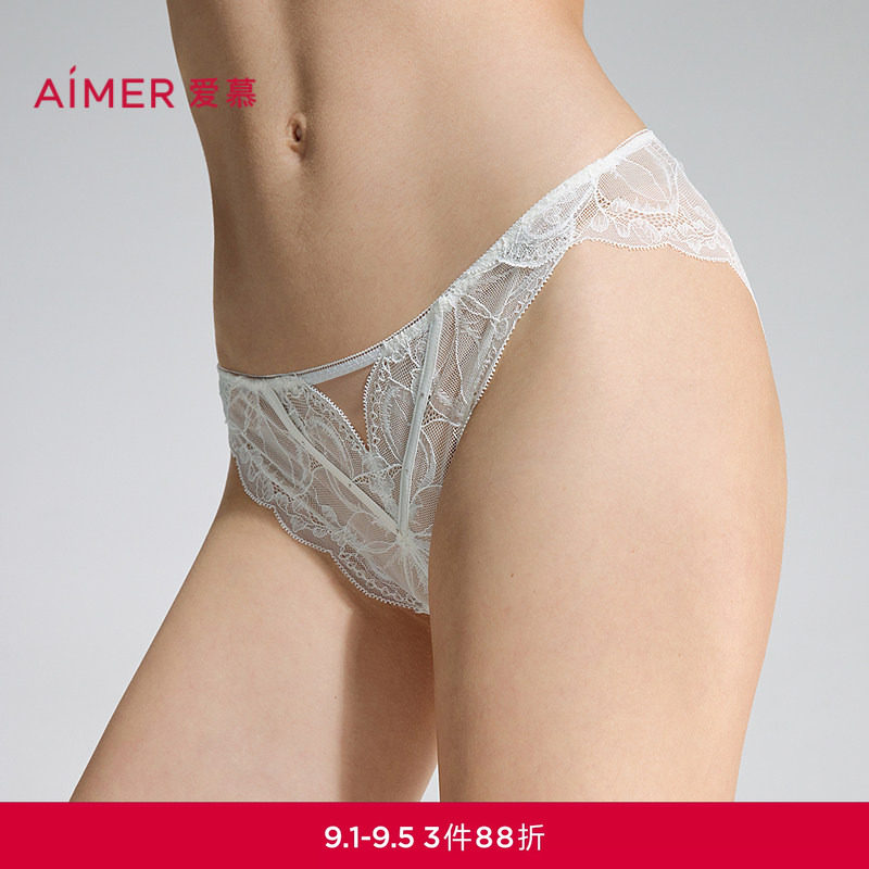 爱慕无尽夏内裤女性感蕾丝棉质里裆低腰巴西裤AM21D701图片