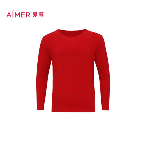 爱慕先生惬意纯色v领72m81秋衣