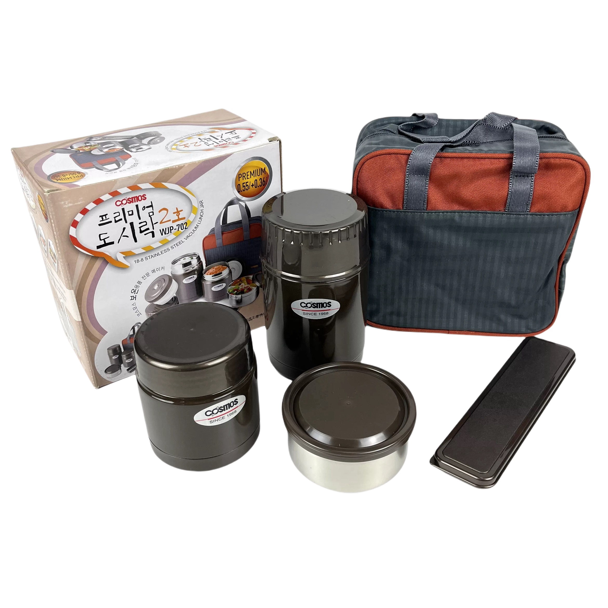 韩国进口cosmos保温饭盒0.55L+0.36L  WJP-702  看详情介绍