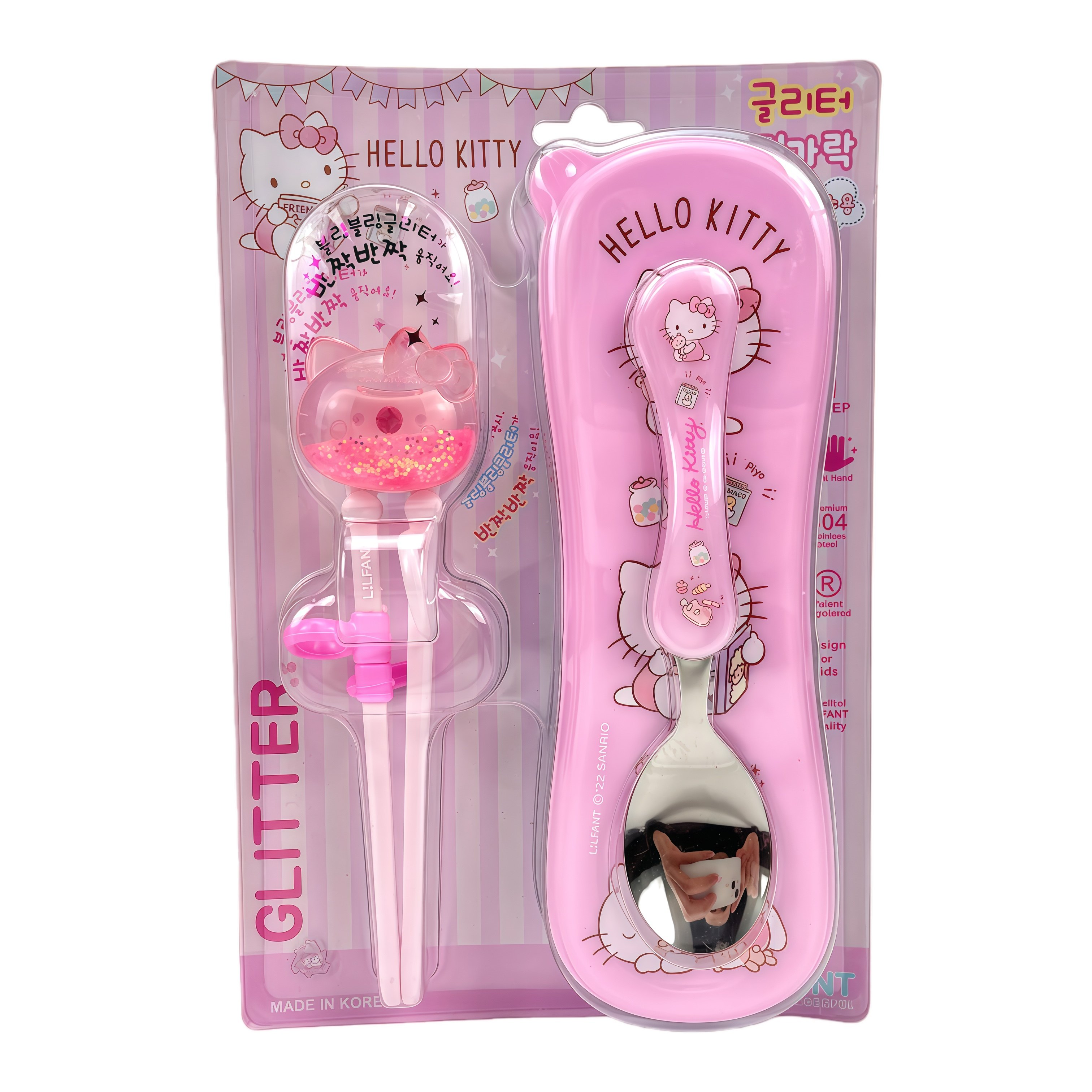 韩国进口hello kitty儿童餐具套装 勺子练习筷收纳盒 装饰玩具