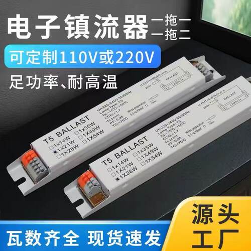 T8T5老式荧光灯一拖二电子镇流器紫外线杀菌灯管专用整流器28W40W
