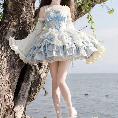 [全款现货]蓝色蔷薇执事lolita公主生日裙甜妹风