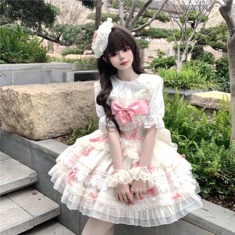 【序春曲】酥饼猫原创设计lolita洛丽塔仙气公主芭蕾风连衣裙