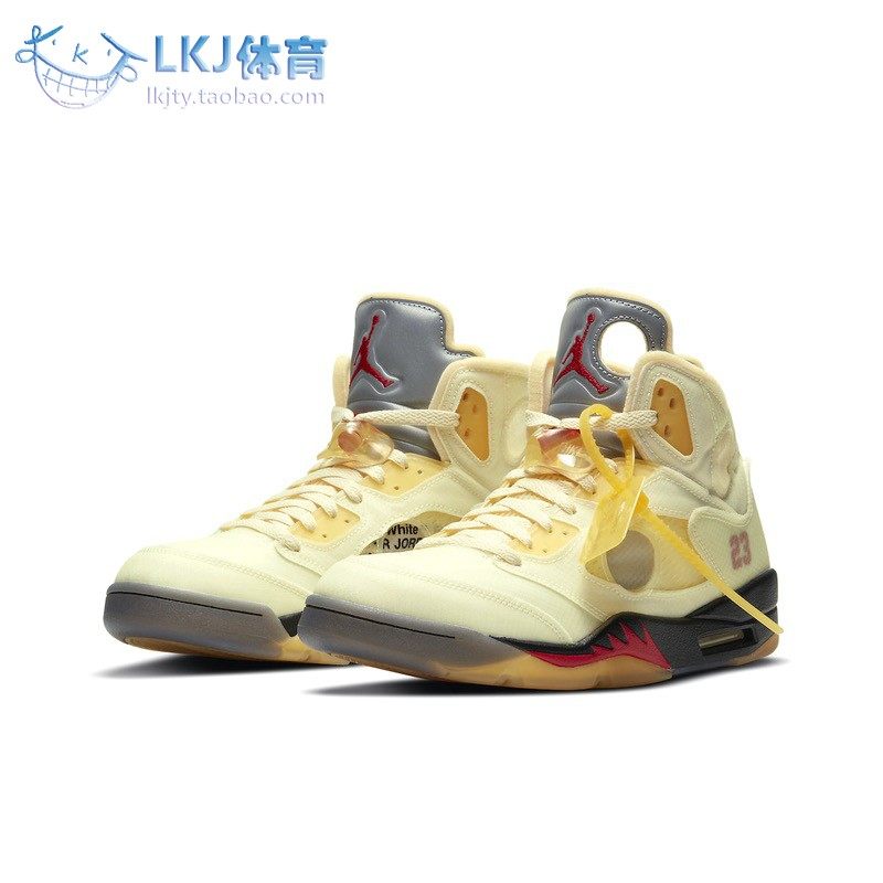 air jordan 5 x off-white aj5 ow联名 奶油白帆 蝉翼 dh8565-100