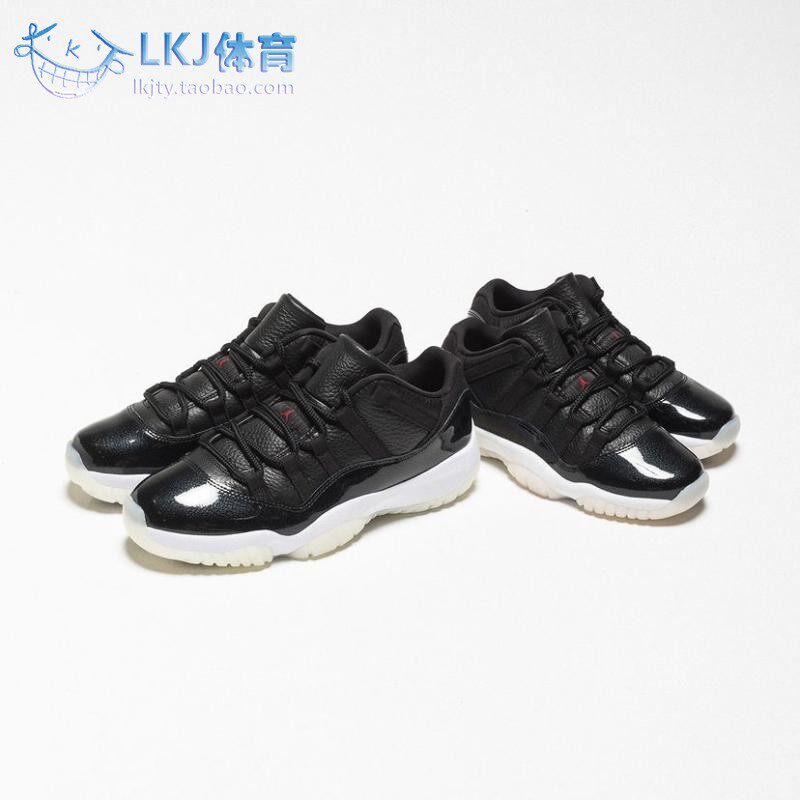 air jordan 11 low aj11 大魔王 黑白低帮漆皮 篮球鞋 av2187-001