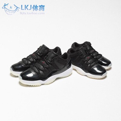 AJ11大魔王黑白低帮漆皮篮球鞋